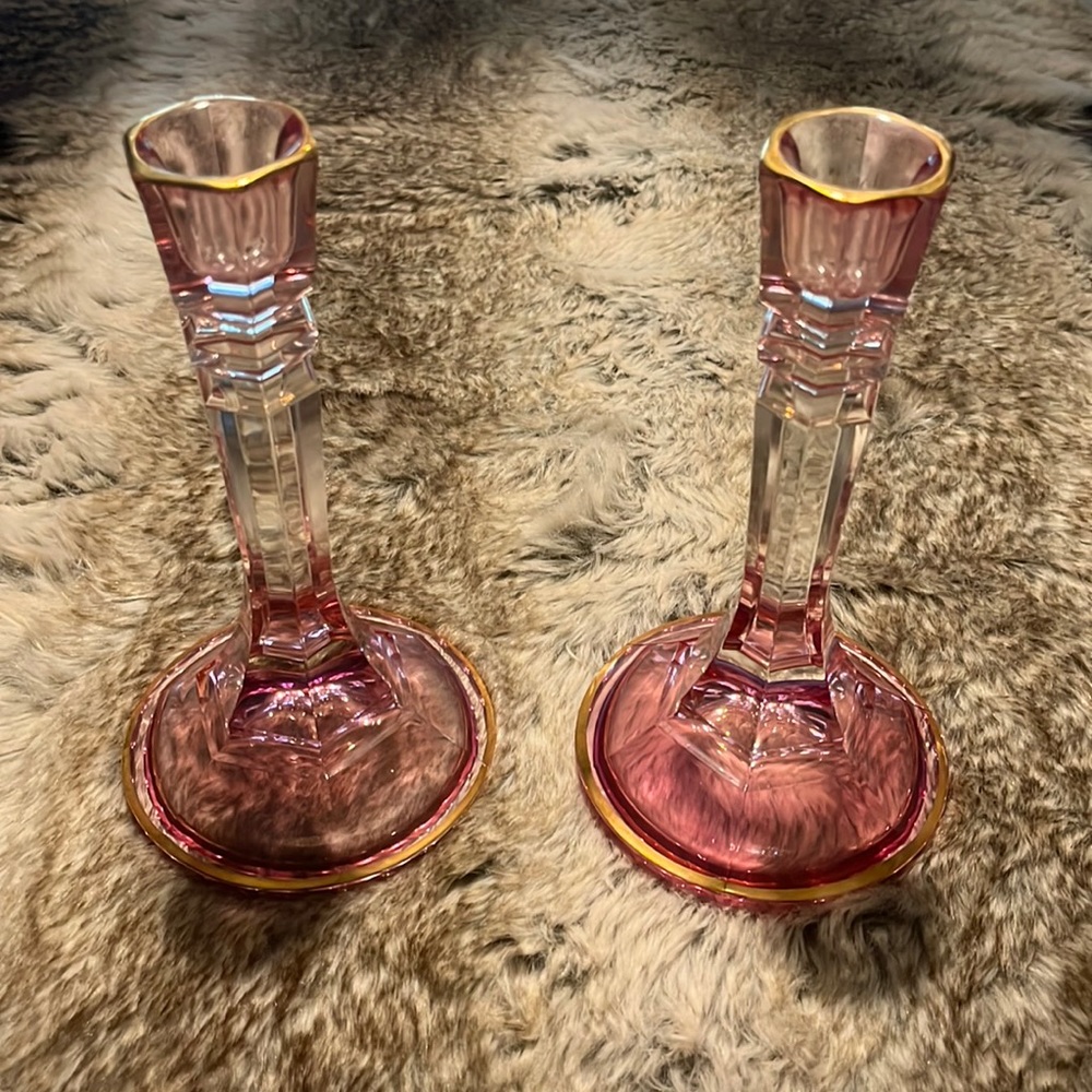 Pink and gold candelabras